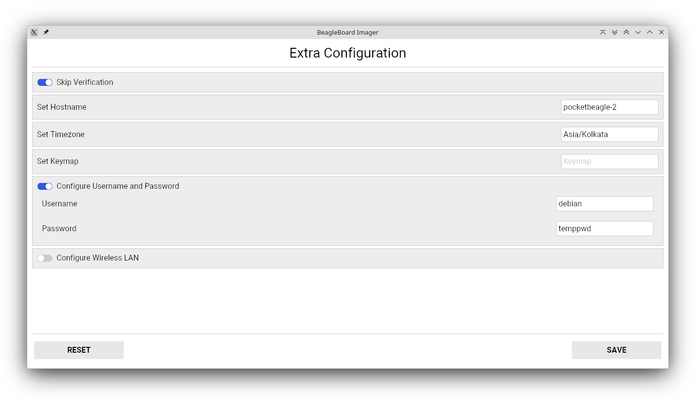 Configuration options