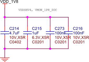 VDD 1.8V capacitors